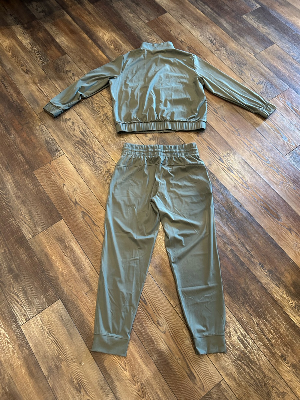 Women's Olive Green Track Jacket & Jogger Set - Picture 10 of 12